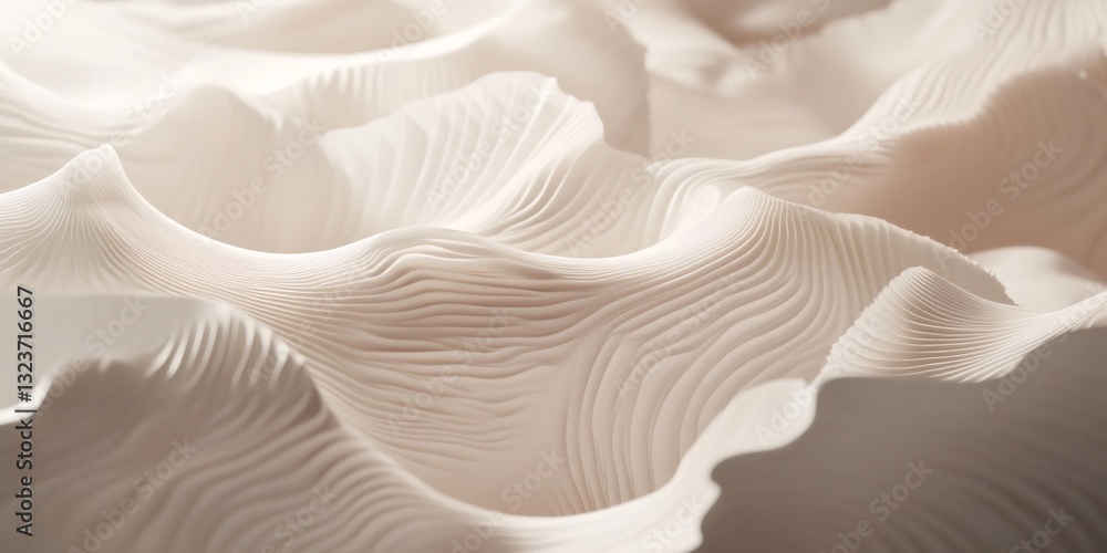 Poster beige abstract landscape with smooth curves creating a relaxing and elegant design, perfect for back