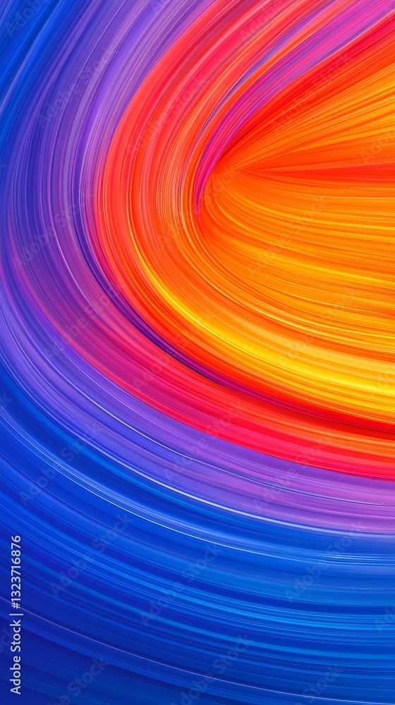 Poster abstract background with swirling lines in a vibrant color palette, creating a dynamic and energetic