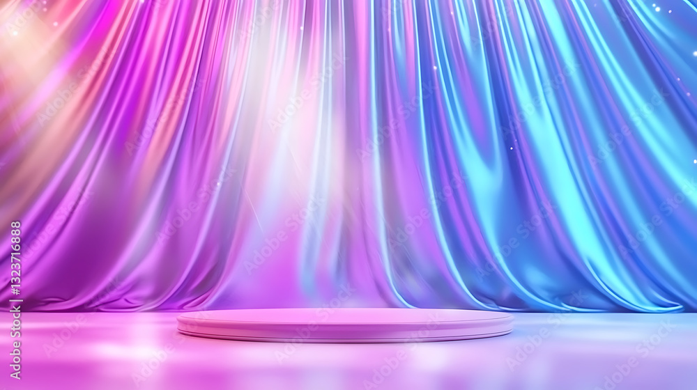 Poster stunning stage performance setup studio event image colorful atmosphere wide angle creative concept