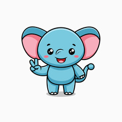 Fototapeta premium Cute Nature Elephant Animal. Cartoon Vector Icon Illustration