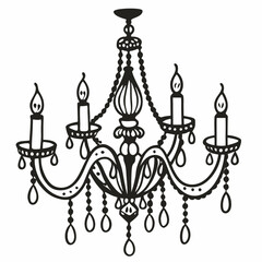 Elegant Vintage Chandelier  Illustration for Interior Design and Lighting Themes