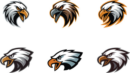 Eagle Head Logo Pack – Fierce Mascot and Sports Emblem Vector Design