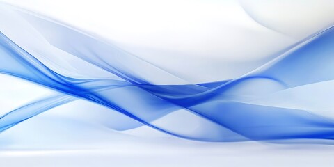 Fototapeta premium Abstract blue waves are flowing on white background creating a beautiful design