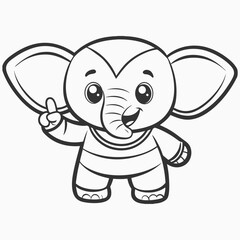 Obraz premium Big collection vector cartoon characters of elephants with thumb up hand on an isolated background.