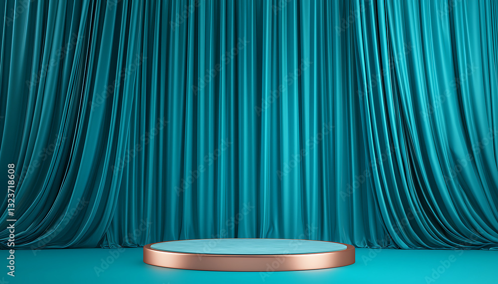 Poster theatrical stage setup indoor studio 3d render elegant environment front view presentation concept