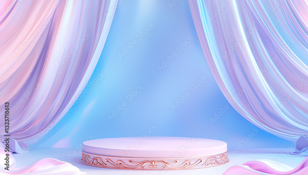 Poster elegant stage setup for events studio location photography background soft lighting close-up view vi