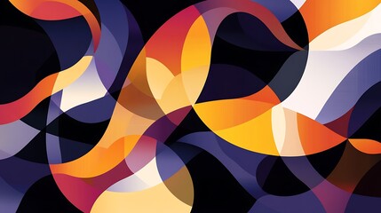 Obraz premium Modern Abstract Art: Dynamic Interplay of Curves, Colors, and Geometric Shapes, Perfect for Contemporary Design Projects and Creative Visuals.