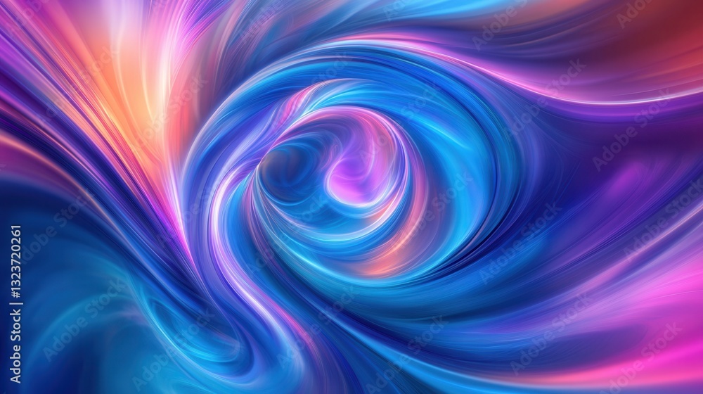 Poster Colorful abstract swirl patterns create a modern visual dynamism with vibrant hues blending seamlessly in a balanced design