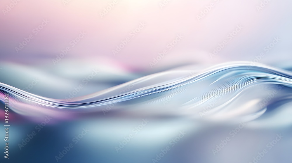 Poster abstract image showing flowing lines and soft iridescent colors