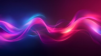 Fototapeta premium Vibrant glowing waves of blue and pink flowing across the image