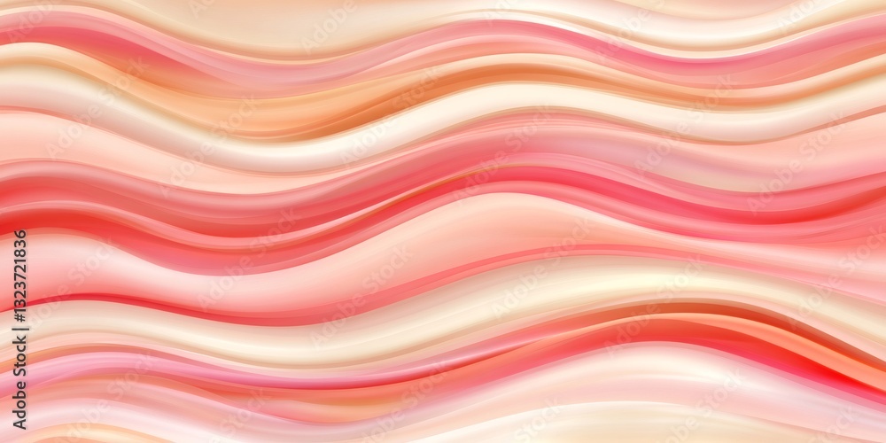Poster fluid pink and orange gradient swirling with soft, dynamic abstract wave movement