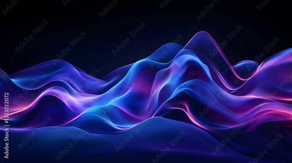 Aufkleber abstract digital render of flowing and illuminated color waves