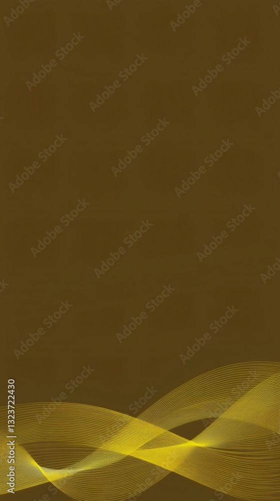 Poster abstract golden waves flowing on brown background creating elegant and modern design