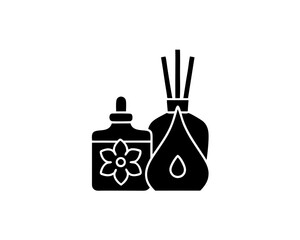 creative details yoga-incense essential oils icon vector illustration