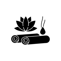 creative details yoga-incense essential oils icon vector illustration