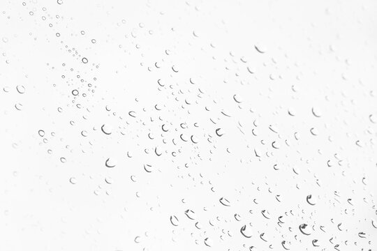 Water drops texture overlay isolated on white or transparent background, png cutout