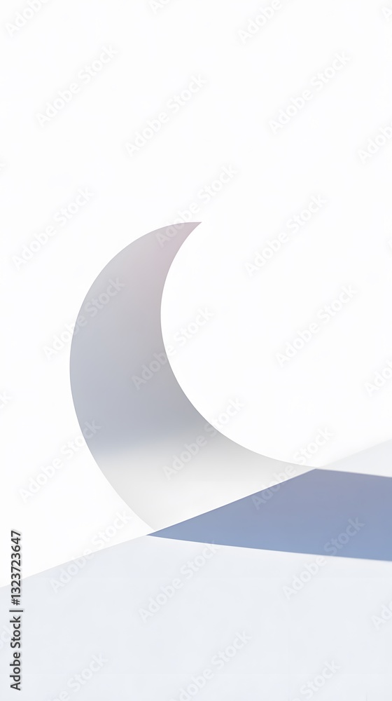 Poster an abstract view of a curved paper form in white
