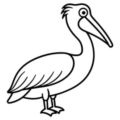 Minimalist Pelican Line Art Vector