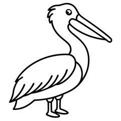 Minimalist Pelican Line Art Vector