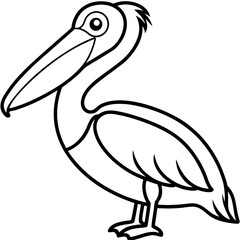 Minimalist Pelican Line Art Vector