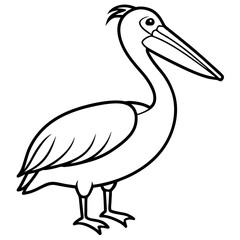 Minimalist Pelican Line Art Vector