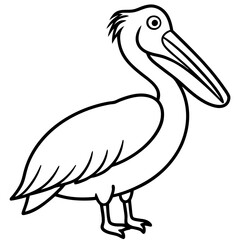 Minimalist Pelican Line Art Vector