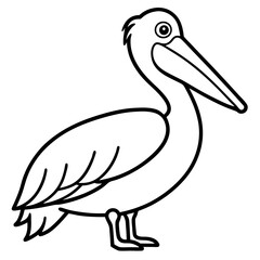 Minimalist Pelican Line Art Vector