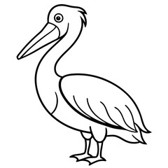 Minimalist Pelican Line Art Vector