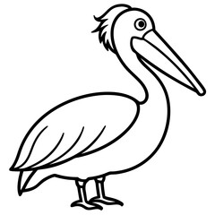 Minimalist Pelican Line Art Vector