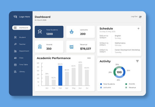 School Management Dashboard Design