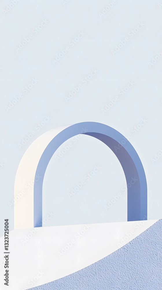 Poster an abstract architectural design featuring a modern curved archway
