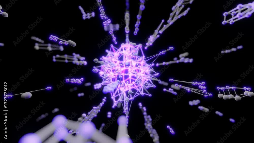 Poster network connect alternately on black background. can be used in background elements related to techn