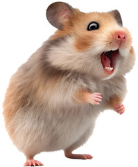 Obraz premium A charming hamster bursting with personality, ready to add humor and cuteness to your design. 