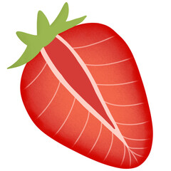 strawberry half hand drawn