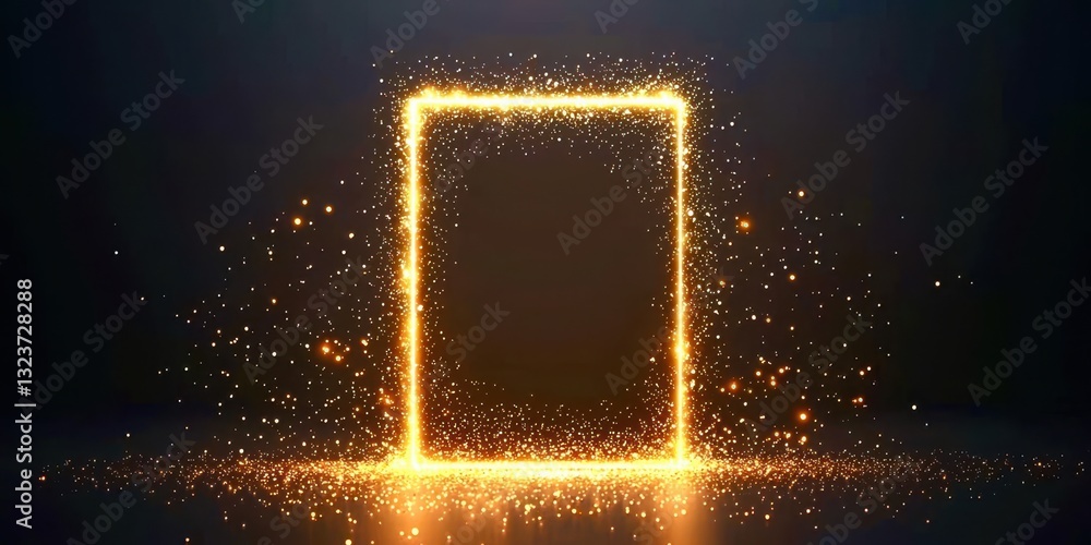 Canvas Prints a glowing frame with a lot of sparkles