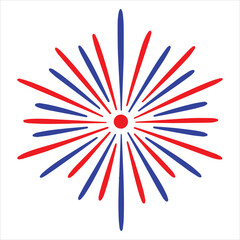 Fireworks Celebration Vector Illustration for 4th of July Sublimation
