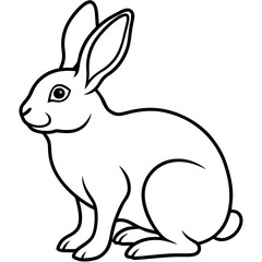 Minimalist Rabbit Vector Art