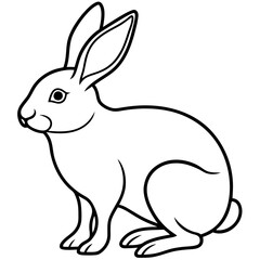 Minimalist Rabbit Vector Art
