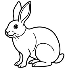 Minimalist Rabbit Vector Art