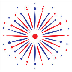 Vector Fireworks Design for 4th of July Sublimation Art
