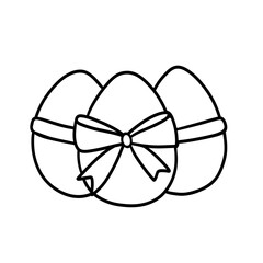 easter eggs with ribbon. cute Easter vector illustration