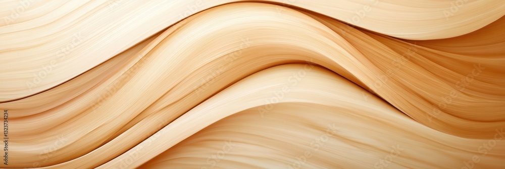 Aufkleber warm wooden texture with flowing lines in beige and brown tones creating an organic and modern desig