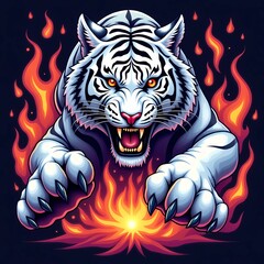 Obraz premium tiger head vector illustration