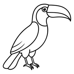 Minimalist Toucan One-Line Art Vector