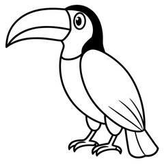 Minimalist Toucan One-Line Art Vector