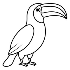 Minimalist Toucan One-Line Art Vector