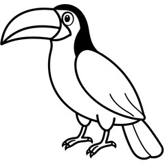 Minimalist Toucan One-Line Art Vector