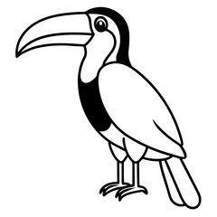 Minimalist Toucan One-Line Art Vector
