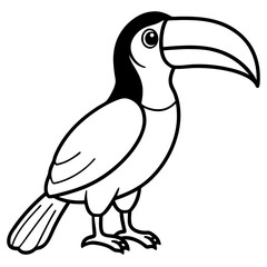 Minimalist Toucan One-Line Art Vector
