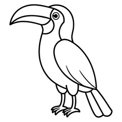 Minimalist Toucan One-Line Art Vector